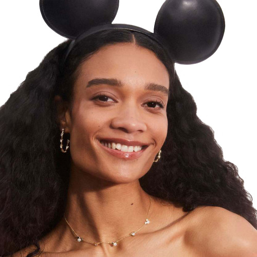 Kendra Scott Disney Gold Mickey And Minnie Mouse Hoop Earrings - White CZ Model