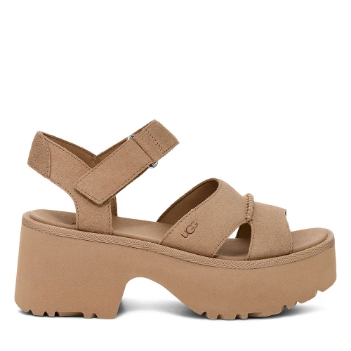 Women's UGG New Heights Ankle Strap Mustard Seed Tan/Khaki Sandal side
