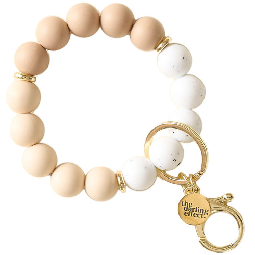 The Darling Effect Hands Free Keychain Wristlet - Oat Milk Neutral Colored Main