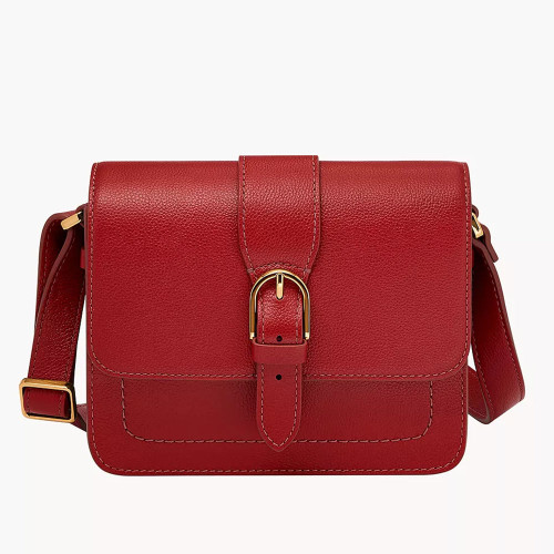fossil 革　ショルダーバッグ【美品】　レッド FOSSIL｜フォッシル（レディース）のショルダーバッグ（レッド