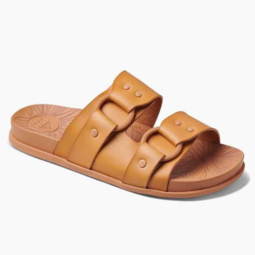 Women's Reef Vista Vera Cruz Slide Sandal - Natural Tan Front Angled
