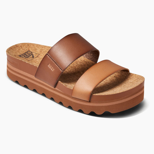 Women's Reef Cushion Vista Hi Slide Sandal - Espresso Duo | Eagle