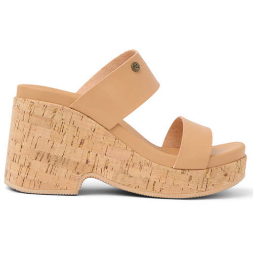 Women's Reef Sunset Ibiza Wedge Sandal - Natural Tan Side View Women's Reef Sunset Ibiza Wedge Sandal - Natural Tan Side View