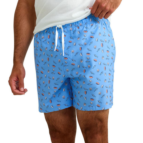 Men's Huk Pursuit 5.5" Printed Volley Swim Marolina Blue 2 Shorts