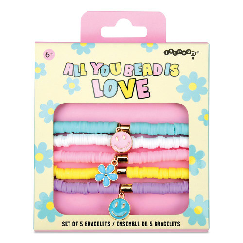 Girls' Iscream 5 Piece Bracelet Set - All You Bead Is Love Packaged Multi Colored Charm Bracelets