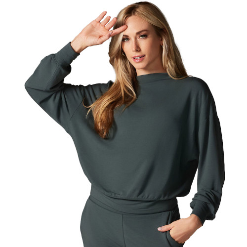 Women's Tavi Slope Crew Sweatshirt Urban Green Front