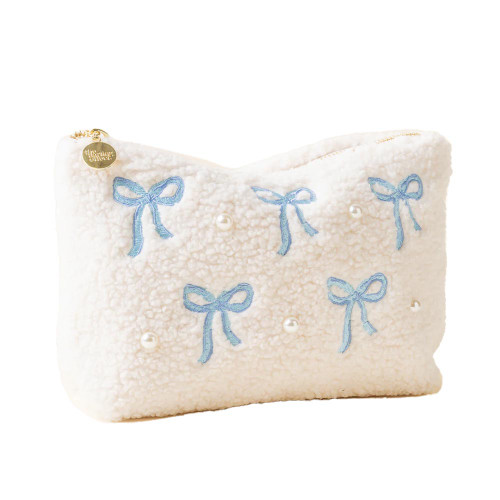 The Darling Effect Bows Blue Teddy Pouch
