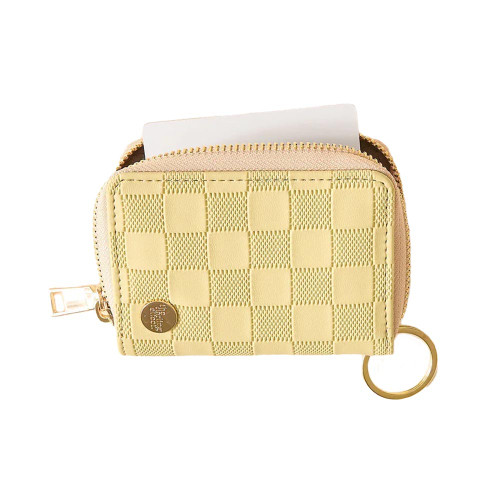 The Darling Effect Green Check Zip Around Wallet in use The Darling Effect Green Check Zip Around Wallet in use