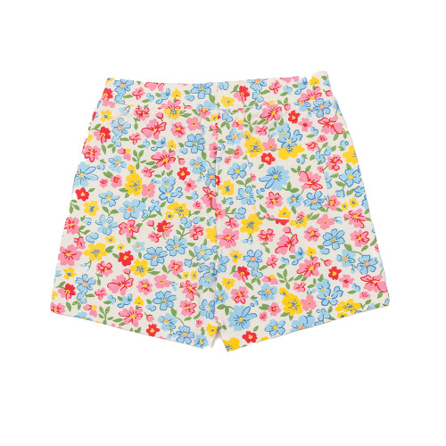 Girls' Globaltex Kids Floral Print Terry Short Multi Floral Back