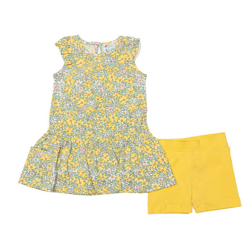 Infant/Toddler Girls' Globaltex Kids Floral Tunic With Short Set Multi Main