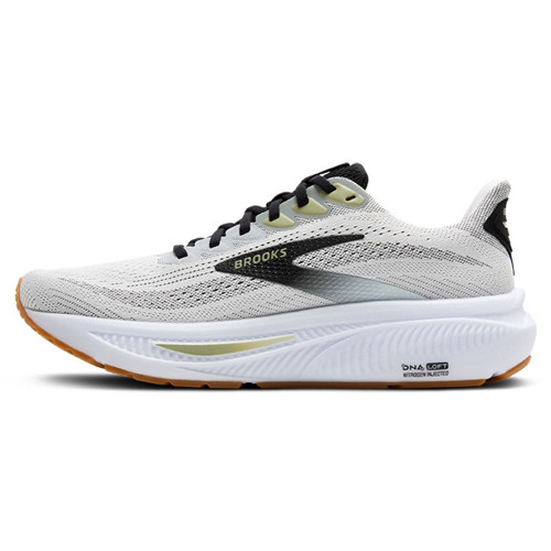 Men's Brooks Ghost 17 Running Shoes White/Black/Tea Side Inner