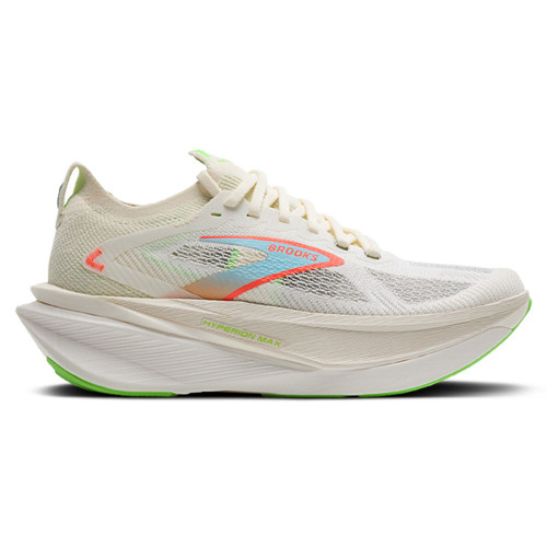 Women's Brooks Hyperion Max 3 Road Running Shoes Coconut/Green Gecko/Pink Clay Side Outer