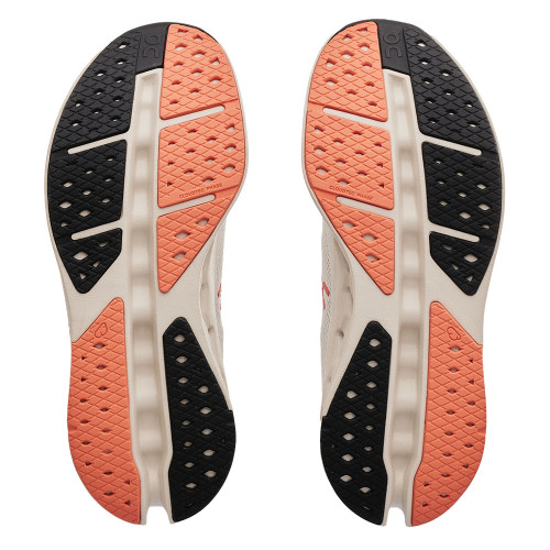Women's On Cloudsurfer Max Running Shoes - Wide Ivory/Salmon Sole