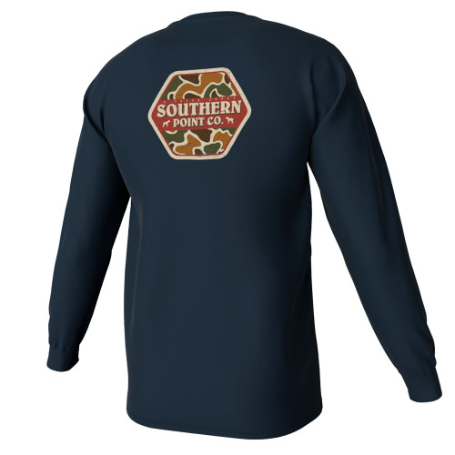Boys' Southern Point Co. Long Sleeve Camo Logo T-Shirt - Midnight Navy Main