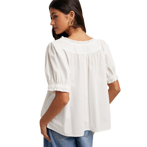 Women's Wishlist Puff Sleeve Blouse Off White Back
