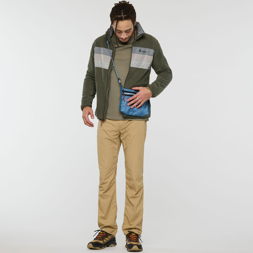 Men's Cotopaxi Teca Fleece Full Zip Jacket Canteen Green With Contrasting Color Accents Full Model
