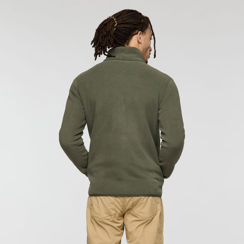 Men's Cotopaxi Teca Fleece Full Zip Jacket Canteen Green With Contrasting Color Accents Back Model