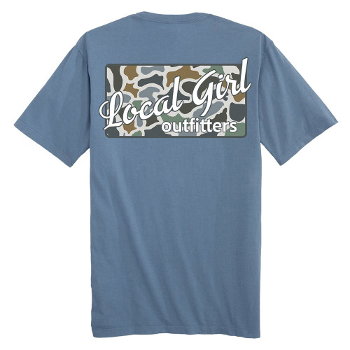 Women's Local Girl Outfitters Bluff Plate Slate Blue T-Shirt