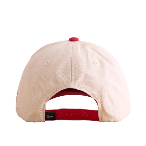 Women's Gameday Social Alabama Saturday Canvas Trucker Crimson Ivory Hat back Women's Gameday Social Alabama Saturday Canvas Trucker Crimson Ivory Hat back