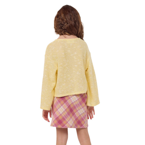 Girls' Sadie & Sage Billie Crew Knit Top Lemon Back