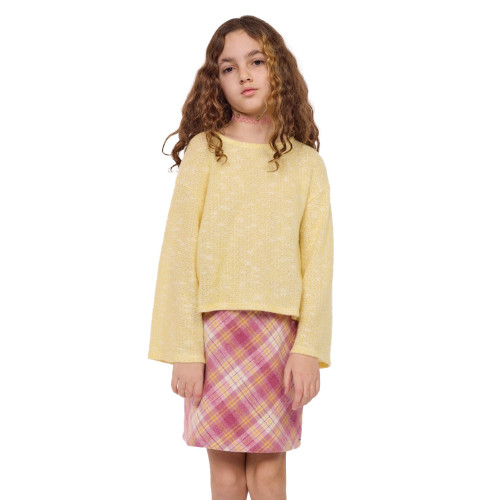Girls' Sadie & Sage Billie Crew Knit Top Lemon Main