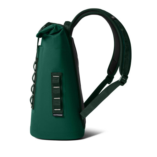 YETI Hopper Backpack M12 Soft Cooler - Black Forest Green Side