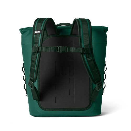 YETI Hopper Backpack M12 Soft Cooler - Black Forest Green Back