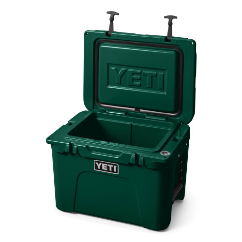YETI Tundra 35 Hard Cooler - Black Forest Green Open