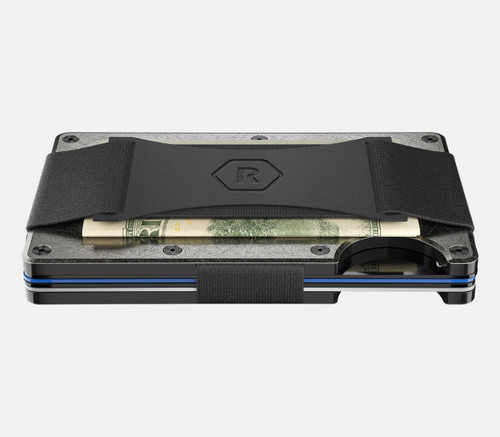Ridge Wallet with Cash Strap - Stonewashed Titanium Flat