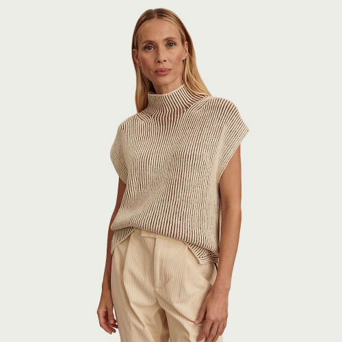 Women's Varley Lauren Plated Knit Tank Cocoa Dust Main