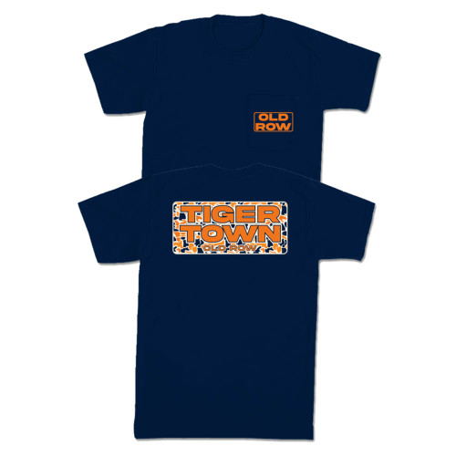 Men's Old Row Tiger Town Auburn Camo Pocket T-Shirt - Navy Blue Main