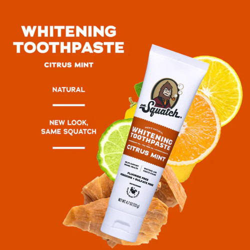 Dr. Squatch Whitening Morning Toothpaste - Citrus Mint Infographic