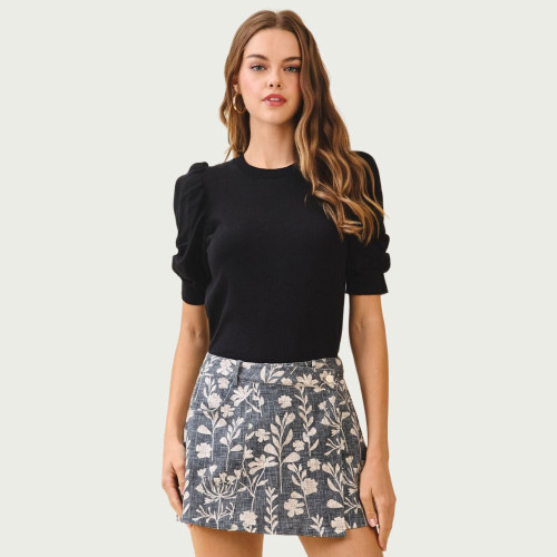Women's TCEC Puff Sleeve Top Black Main