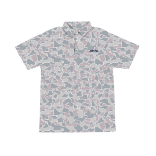 Men's Old Row 80's Camo Polo - Grey Front
