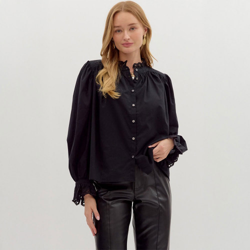 Women's Entro Smocked Wrist Long Sleeve Top | Eagle Eye Outfitters