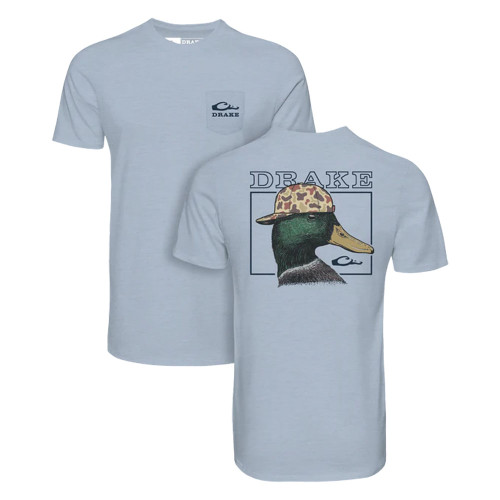 Men's Drake Back Cap Mallard Cerulean Light Heather Blue T-Shirt