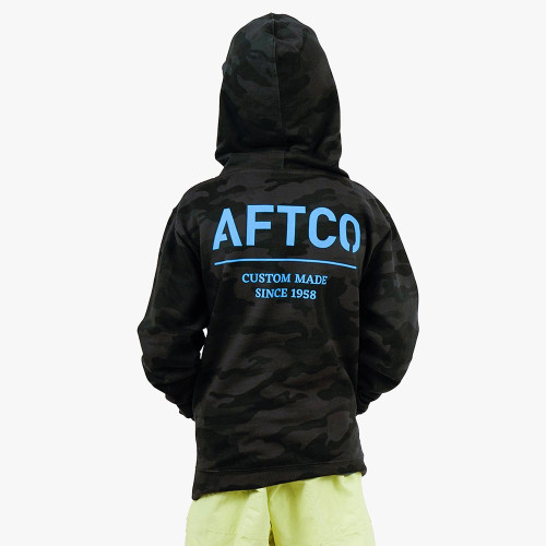 Boys' AFTCO Radar Camo Pullover Hoodie Black Camo Main