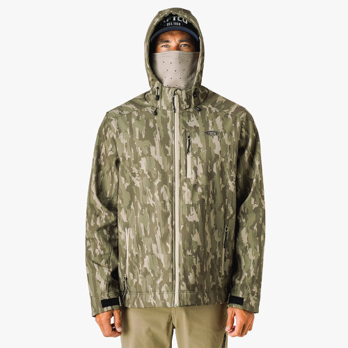 Men's AFTCO Reaper Tactical Windproof Jacket Olive Current Camo Hood