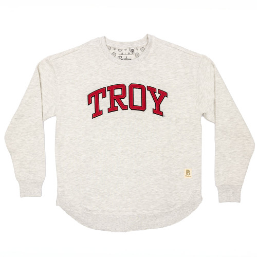 Women's Pressbox Troy Arch Tackle Twill Varsity Sweatshirt Oat Main