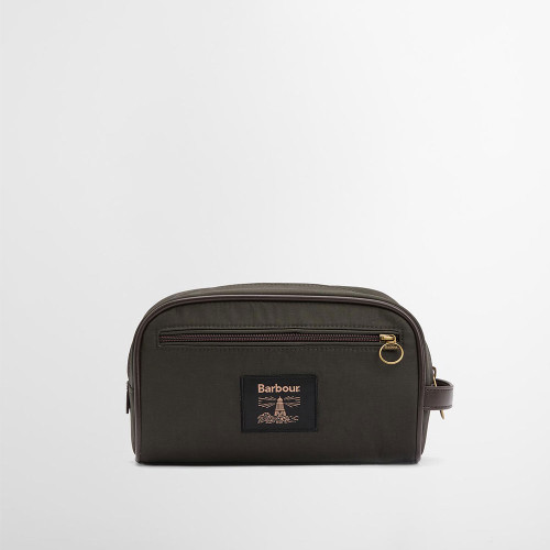 Barbour Wax Olive Beacon Green Washbag