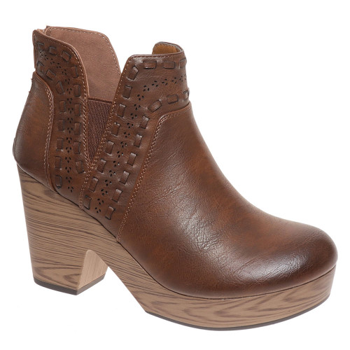 Women's Pierre Dumas Pam 13 Booties  Whiskey Brown Angled