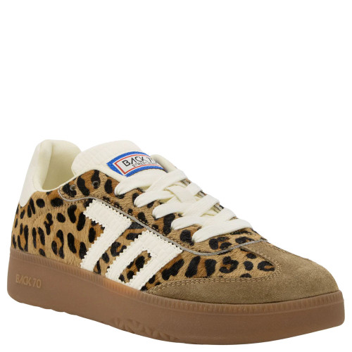 Women's Back 70 Boston P Sneakers - Leopard Cuoio Milk Front Angled