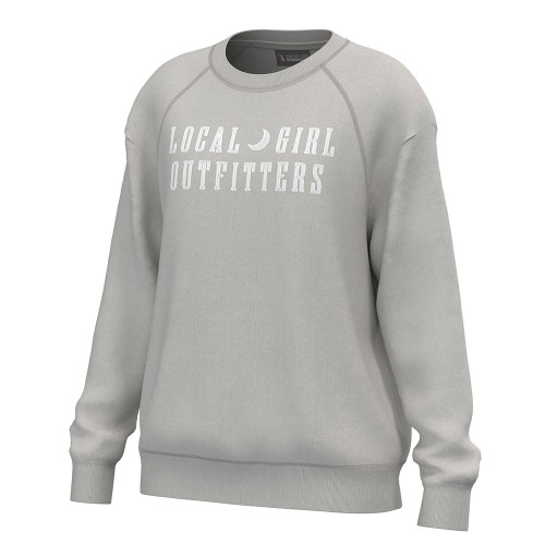 Women's Local Girl Outfitters Moon Cotton Crewneck Light Sand Tan Khaki Sweatshirt
