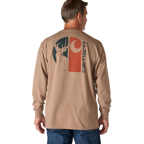 Men's Carhartt Long Sleeve Loose Fit Heavyweight Deer Graphic T-Shirt