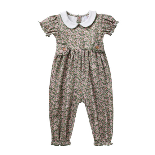 Infant Girls' Swoon Baby Vintage Olive Floral Proper Gwen Jumper Main