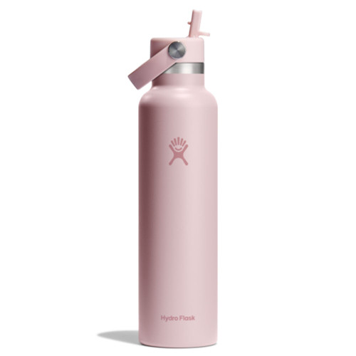 Hydro Flask 24 oz Standard Mouth Water Trillium Pink Bottle with Flex Straw Cap