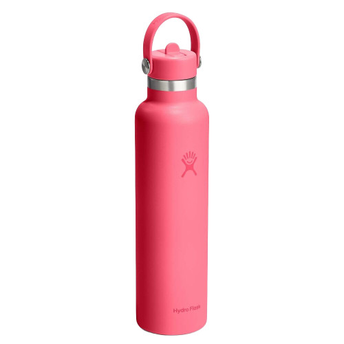 Hydro Flask 24 oz Wide Mouth Water Bottle with Flex Straw Cap Popstar Pink  Lid Closed