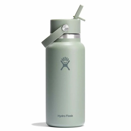 Hydro Flask 32 oz Wide Mouth Agave Green Water Bottle with Flex Straw Cap