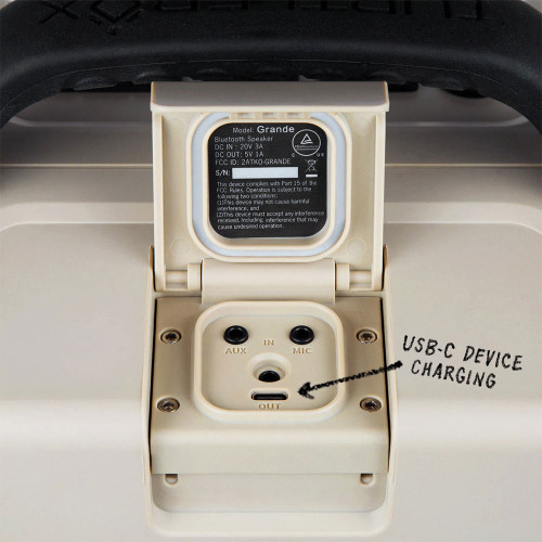 Turtlebox Grande Bluetooth Speaker Tan Charging