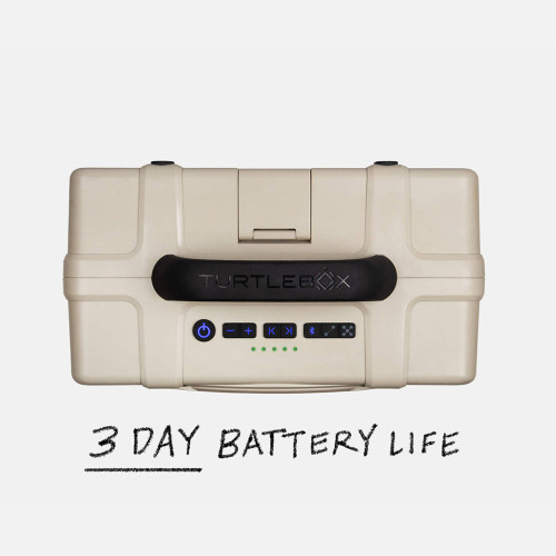 Turtlebox Grande Bluetooth Speaker Tan Battery